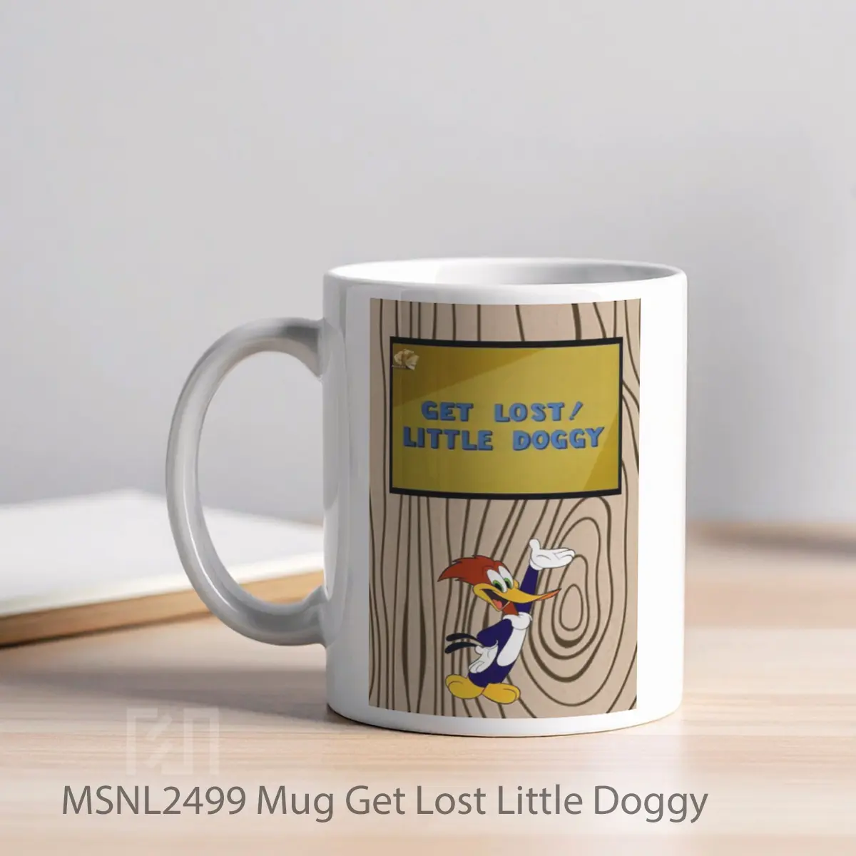 Mug Get Lost Little Doggy Gelas Keramik Tema Film MSNL2499 - Tampak Kiri