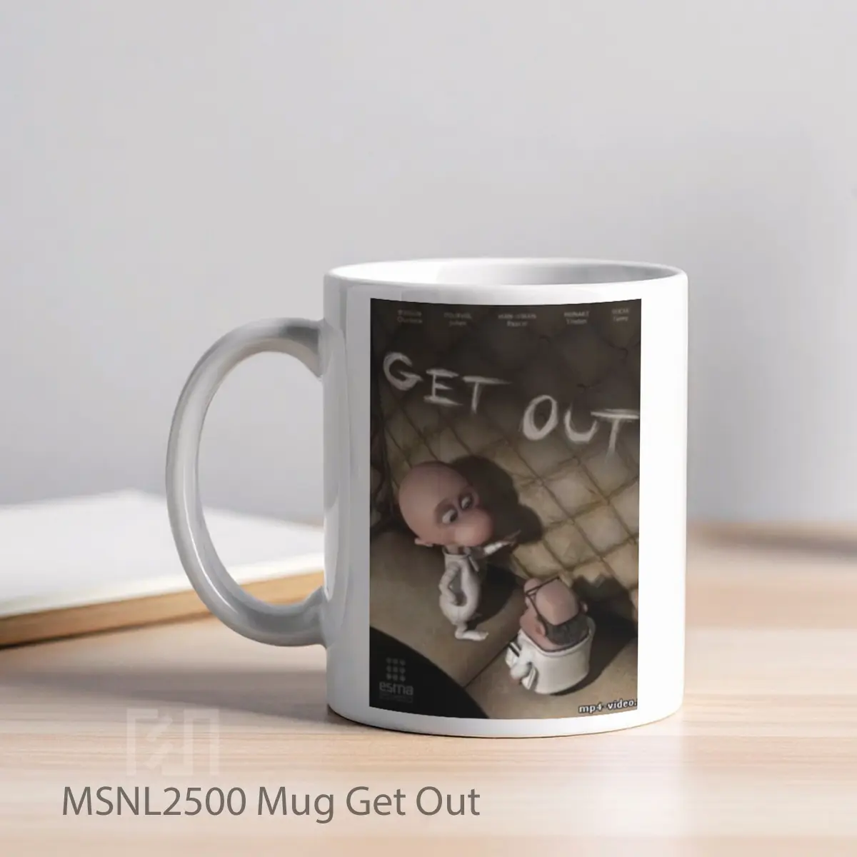Mug Get Out Gelas Keramik Tema Film MSNL2500 - Tampak Kiri