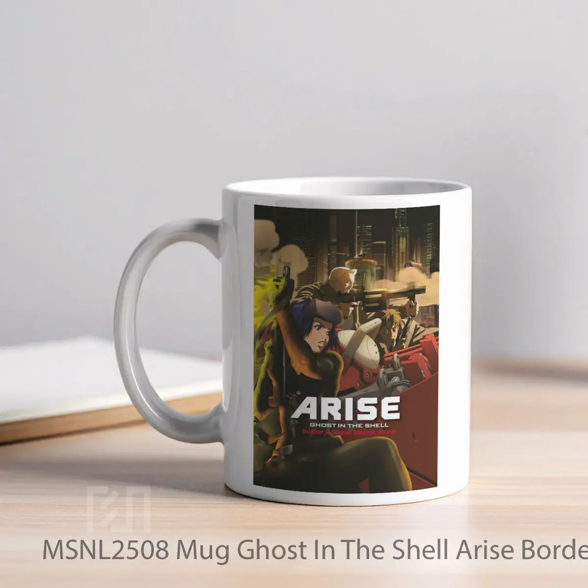 Mug Ghost In The Shell Arise Border 4 Ghost Stands Alone Gelas Keramik Tema Film MSNL2508 - Tampak Kiri