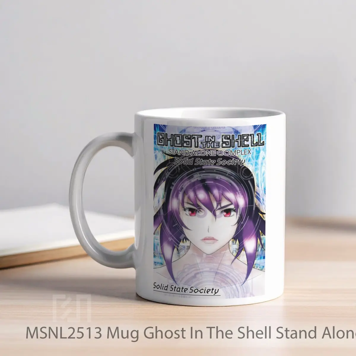 Mug Ghost In The Shell Stand Alone Complex Solid State Society Gelas Keramik Tema Film MSNL2513 - Tampak Kiri