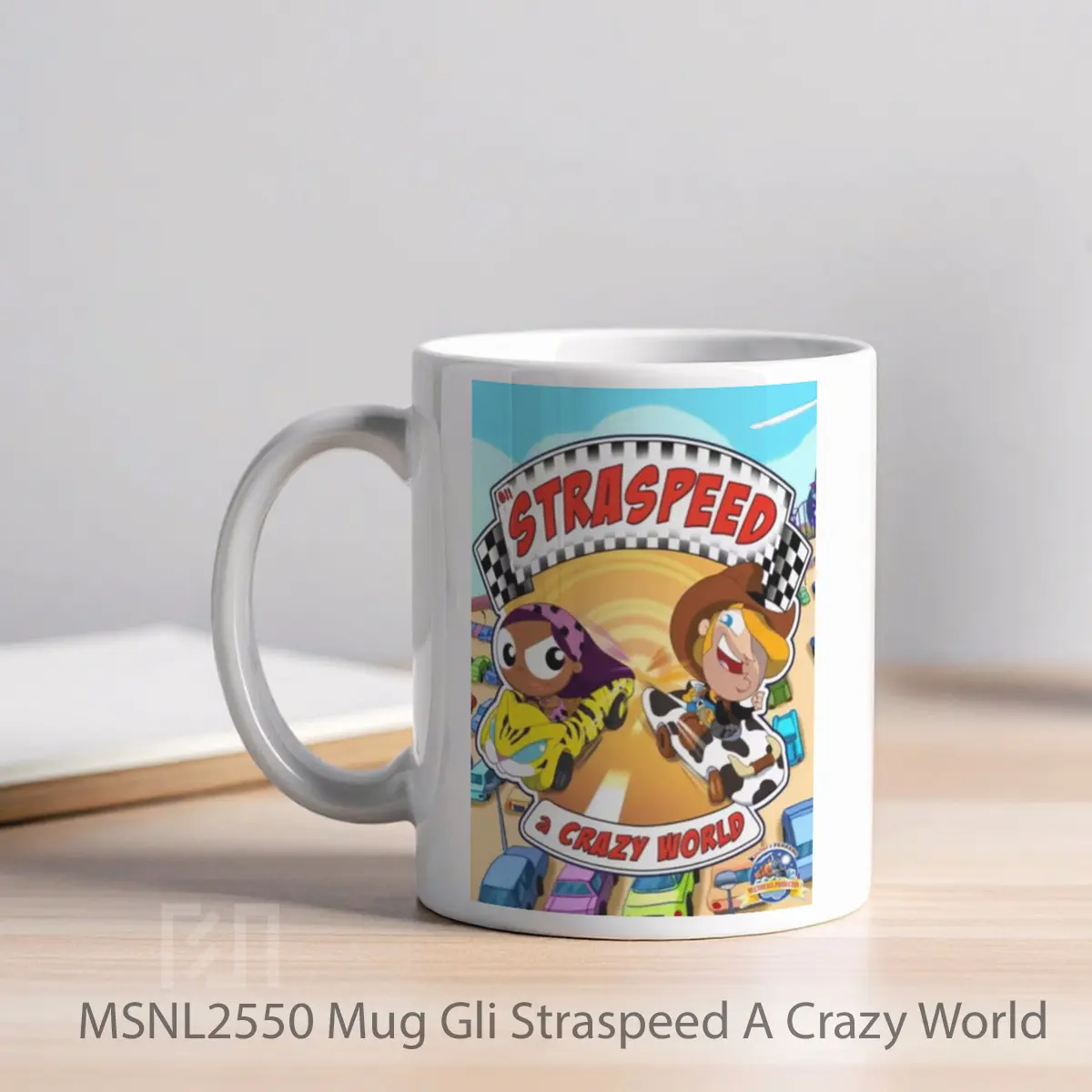 Mug Gli Straspeed A Crazy World Gelas Keramik Tema Film MSNL2550 - Tampak Kiri