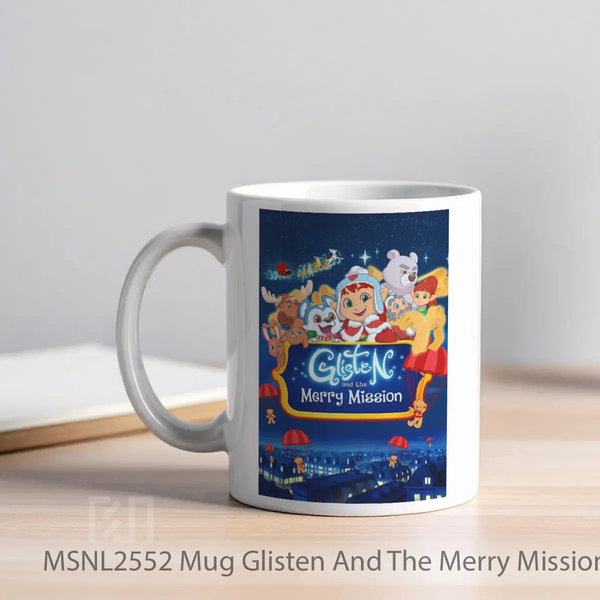 Mug Glisten And The Merry Mission Gelas Keramik Tema Film MSNL2552 - Tampak Kiri