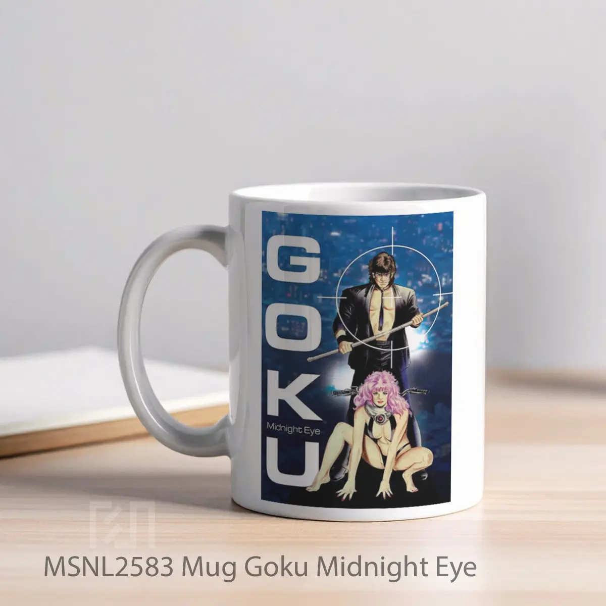 Mug Goku Midnight Eye Gelas Keramik Tema Film MSNL2583 - Tampak Kiri