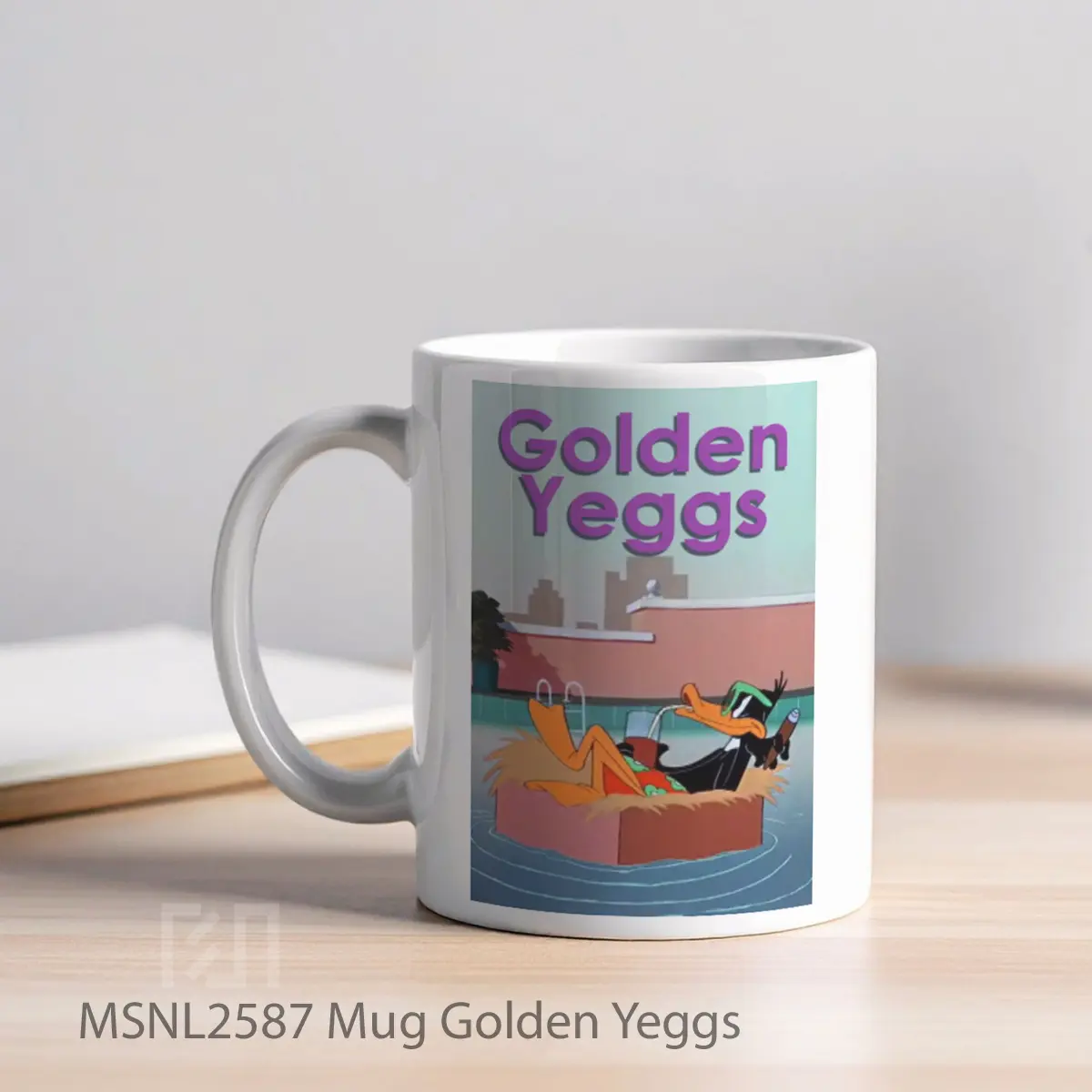 Mug Golden Yeggs Gelas Keramik Tema Film MSNL2587 - Tampak Kiri