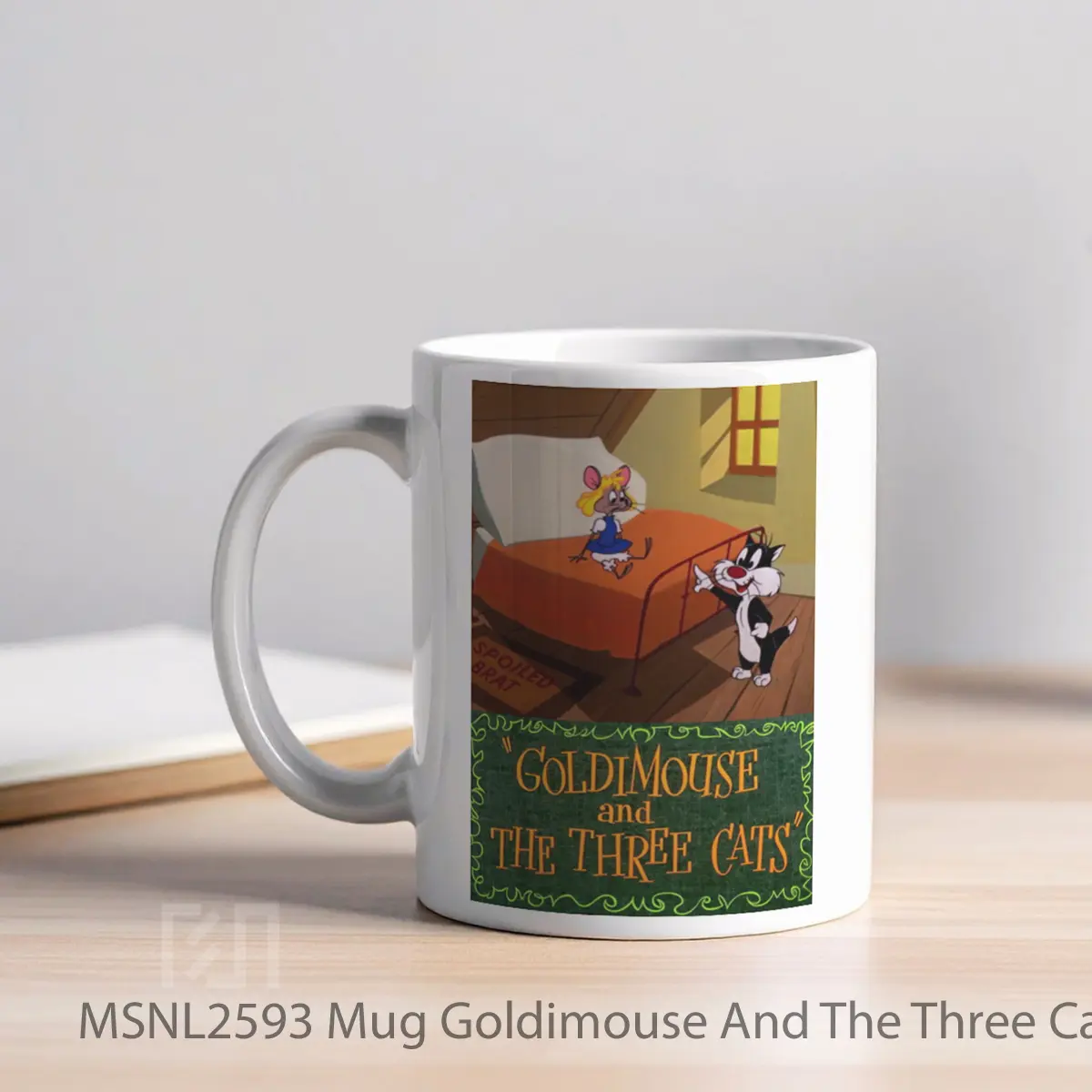 Mug Goldimouse And The Three Cats Gelas Keramik Tema Film MSNL2593 - Tampak Kiri