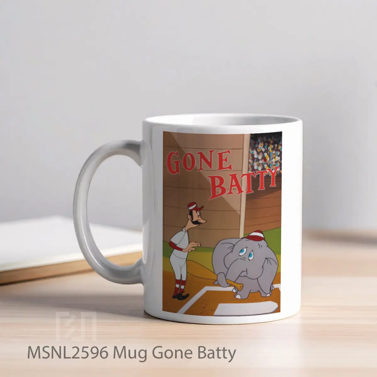 Mug Gone Batty Gelas Keramik Tema Film MSNL2596 - Tampak Kiri