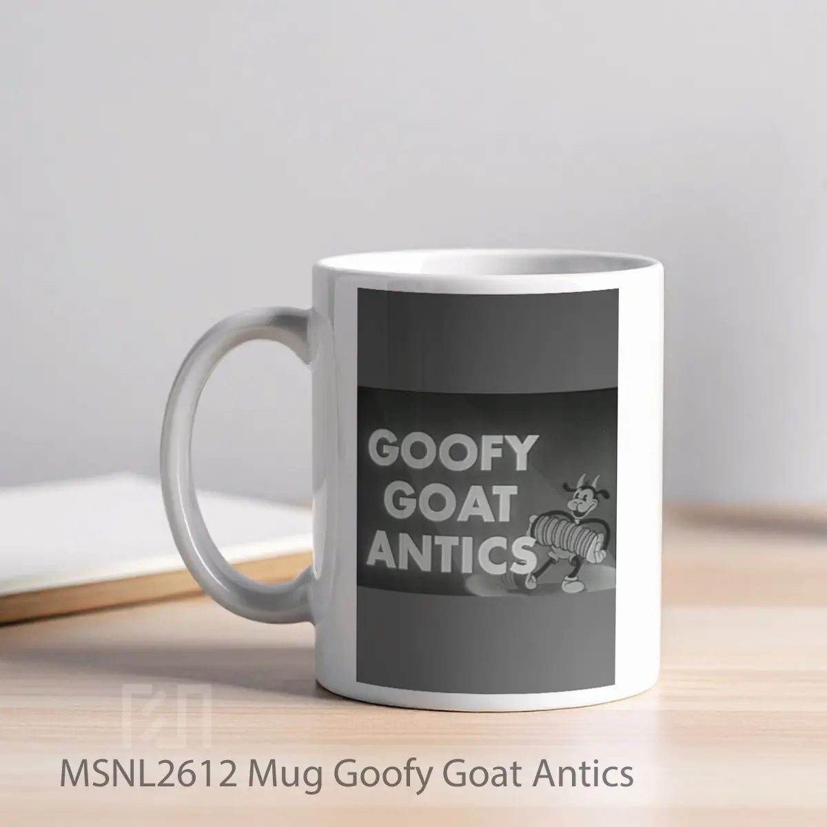 Mug Goofy Goat Antics Gelas Keramik Tema Film MSNL2612 - Tampak Kiri