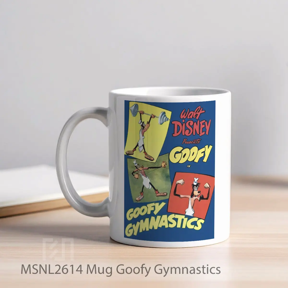 Mug Goofy Gymnastics Gelas Keramik Tema Film MSNL2614 - Tampak Kiri
