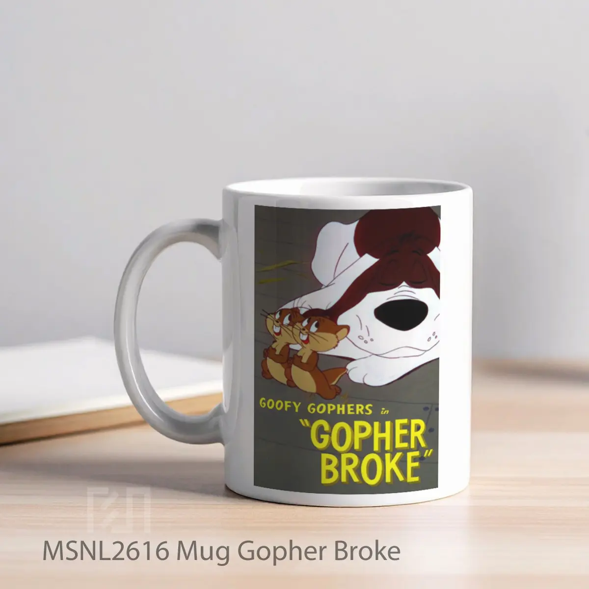 Mug Gopher Broke Gelas Keramik Tema Film MSNL2616 - Tampak Kiri