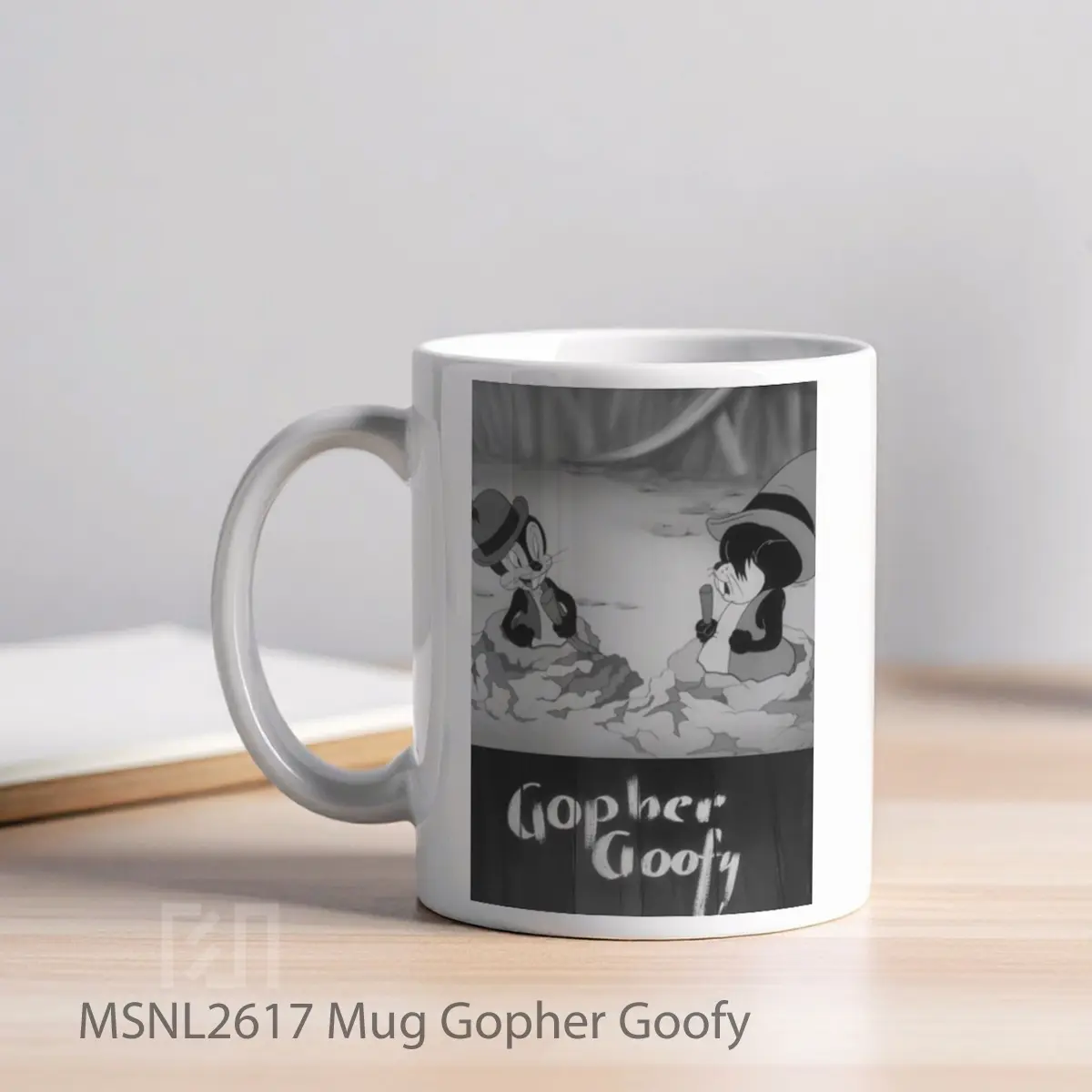 Mug Gopher Goofy Gelas Keramik Tema Film MSNL2617 - Tampak Kiri