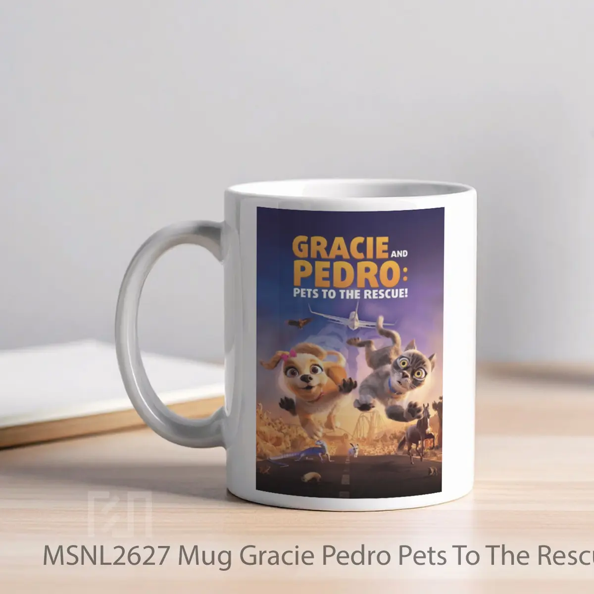 Mug Gracie Pedro Pets To The Rescue Gelas Keramik Tema Film MSNL2627 - Tampak Kiri