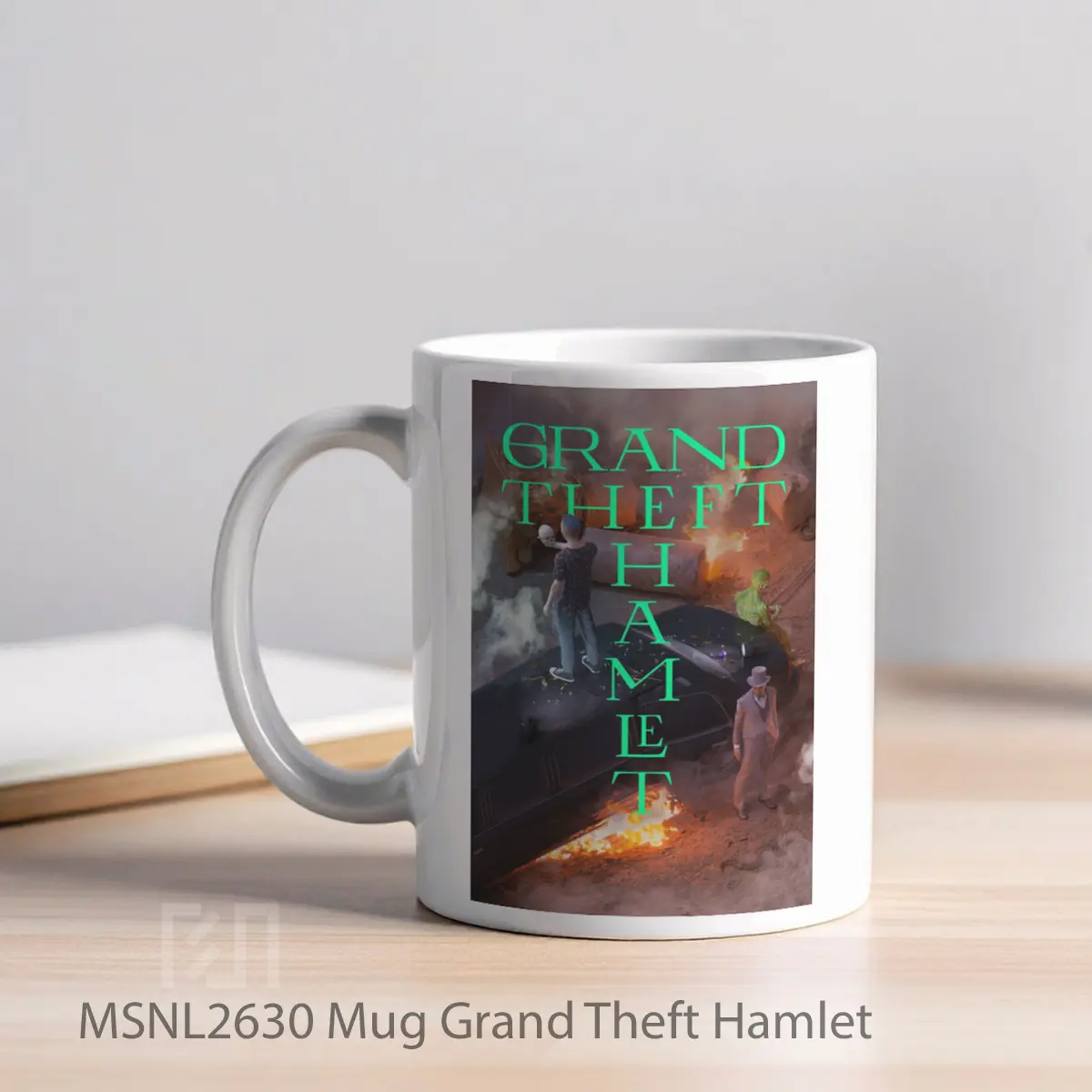 Mug Grand Theft Hamlet Gelas Keramik Tema Film MSNL2630 - Tampak Kiri