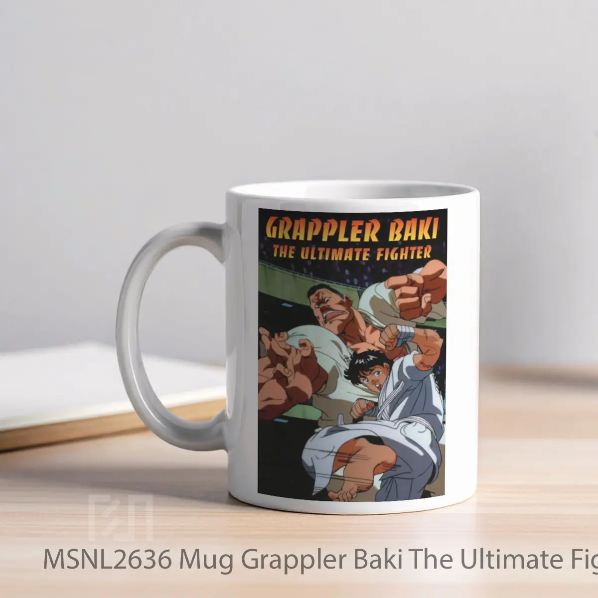 Mug Grappler Baki The Ultimate Fighter Gelas Keramik Tema Film MSNL2636 - Tampak Kiri