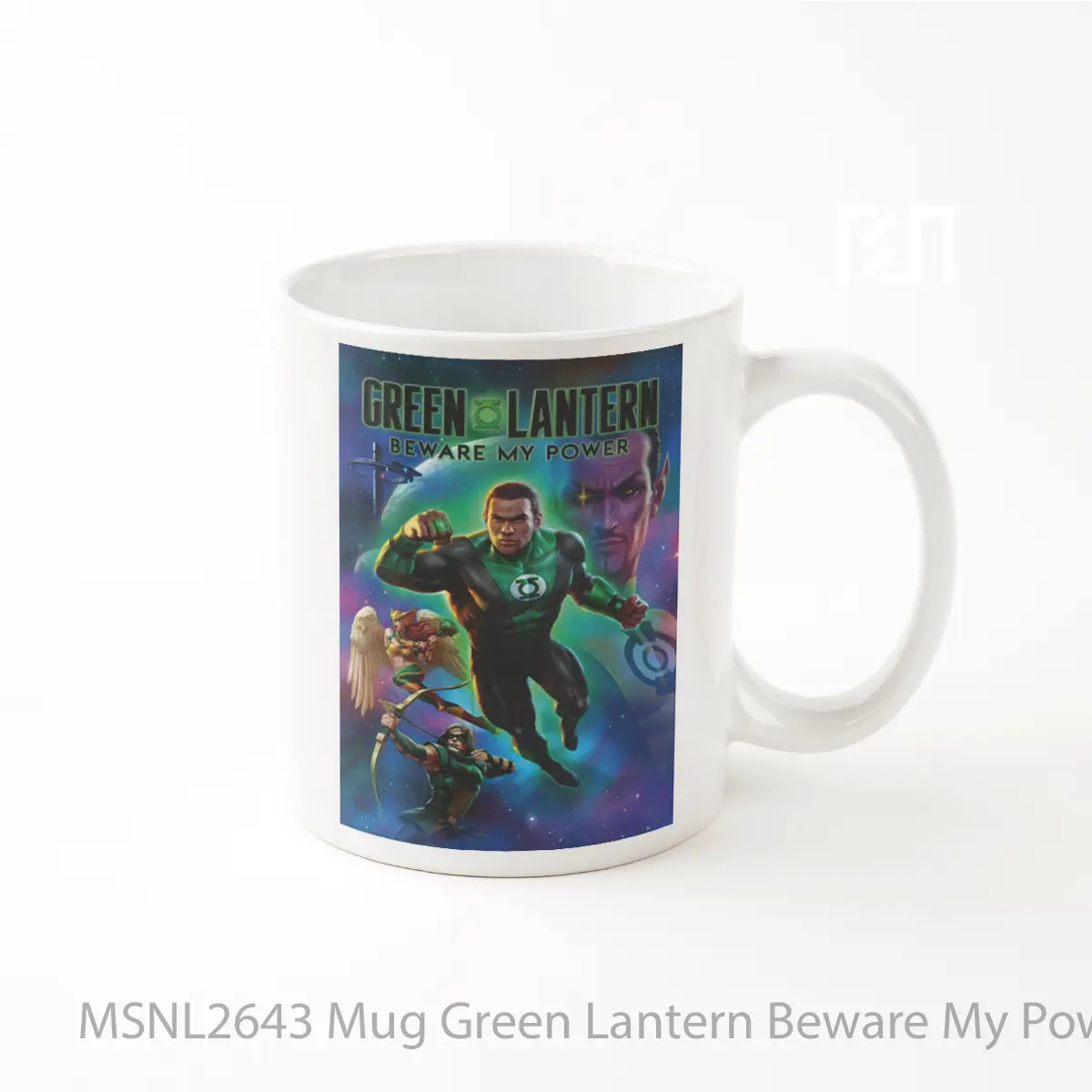 Mug Green Lantern Beware My Power Gelas Keramik Tema Film MSNL2643
