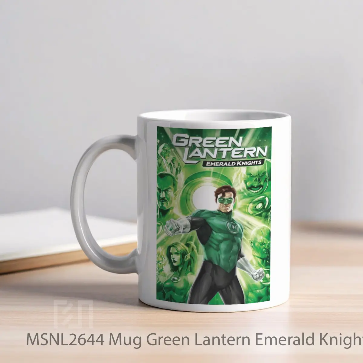 Mug Green Lantern Emerald Knights Gelas Keramik Tema Film MSNL2644 - Tampak Kiri