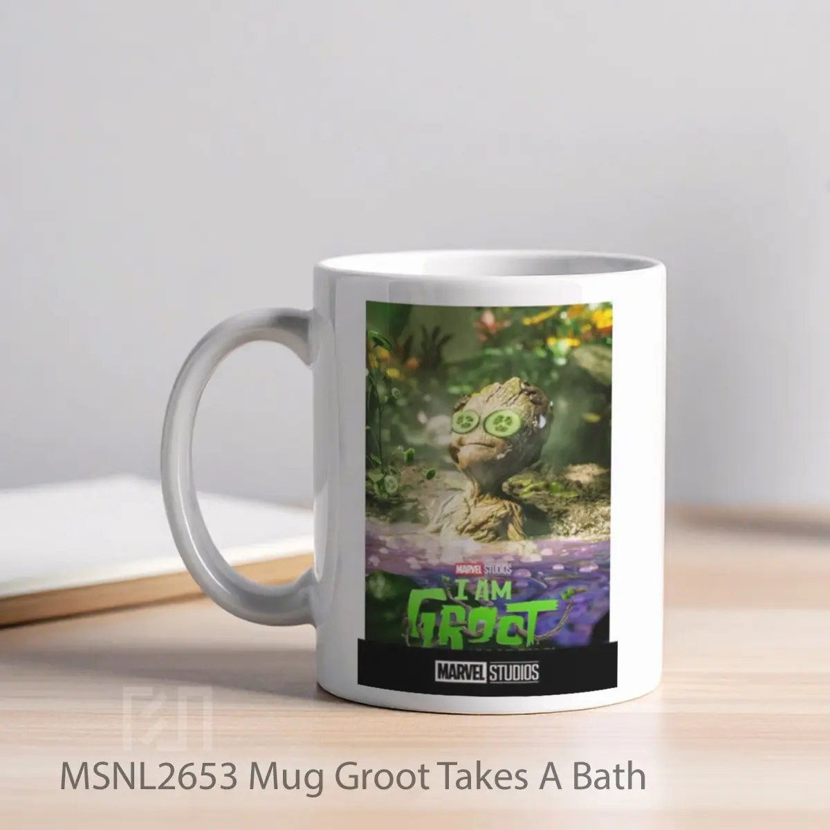 Mug Groot Takes A Bath Gelas Keramik Tema Film MSNL2653 - Tampak Kiri
