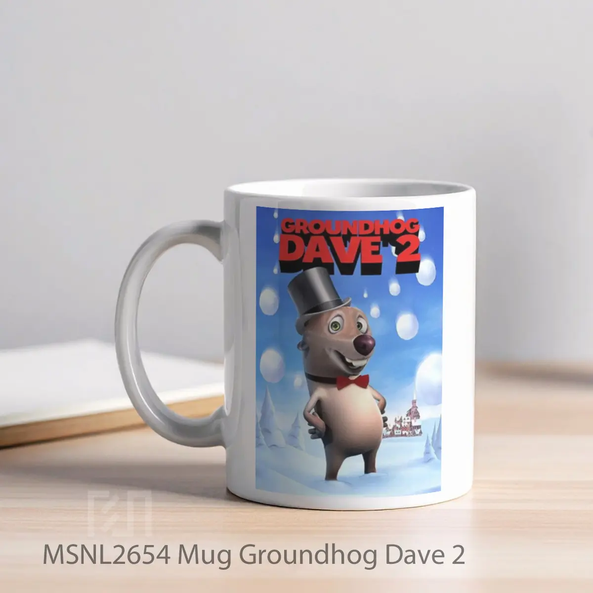 Mug Groundhog Dave 2 Gelas Keramik Tema Film MSNL2654 - Tampak Kiri