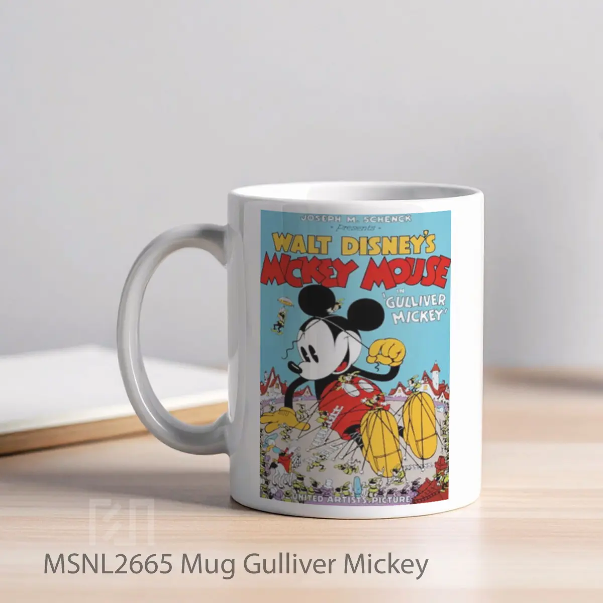 Mug Gulliver Mickey Gelas Keramik Tema Film MSNL2665 - Tampak Kiri