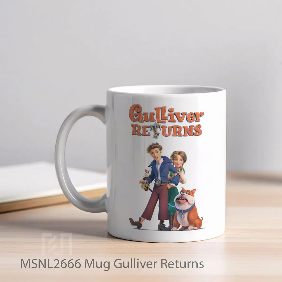 Mug Gulliver Returns Gelas Keramik Tema Film MSNL2666 - Tampak Kiri