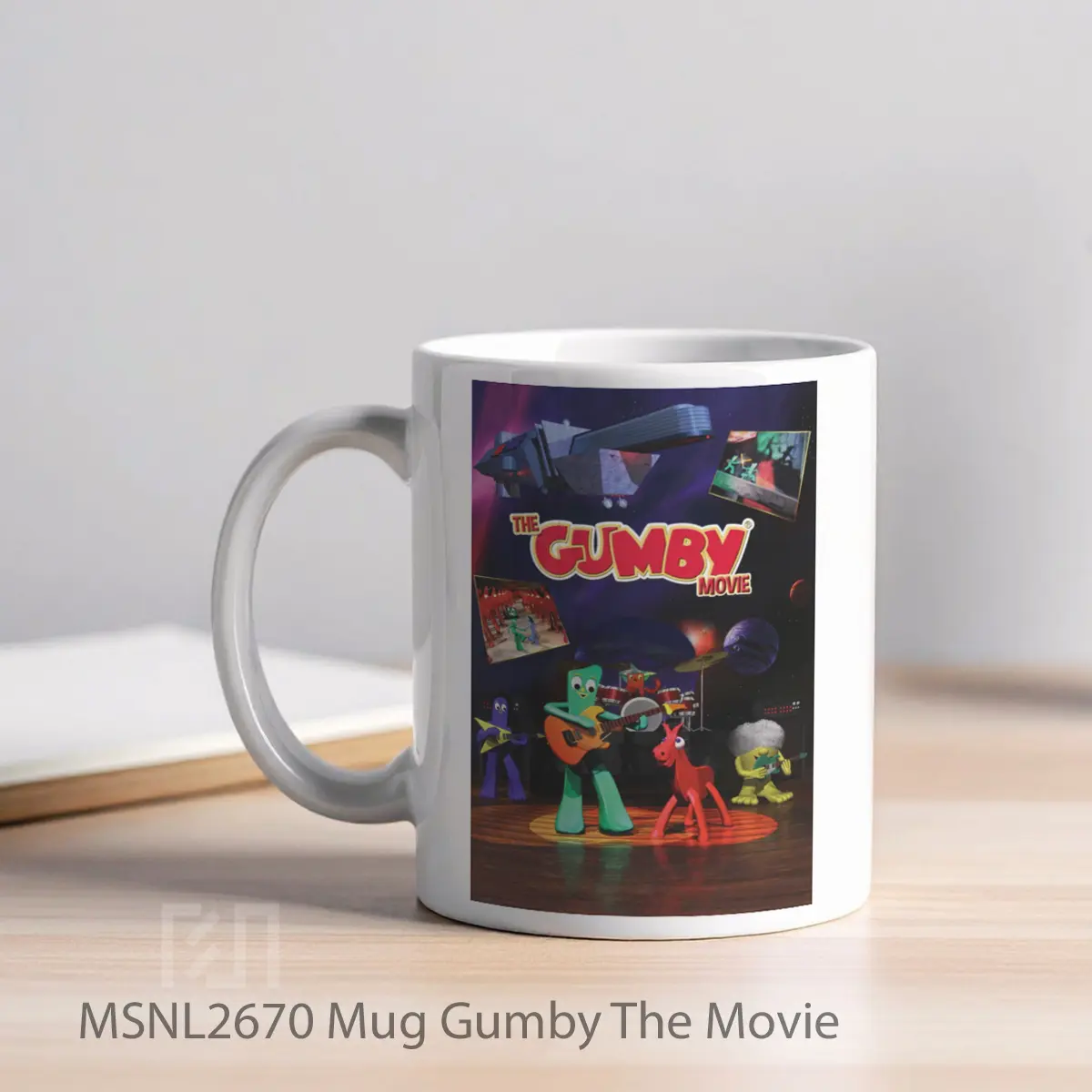 Mug Gumby The Movie Gelas Keramik Tema Film MSNL2670 - Tampak Kiri