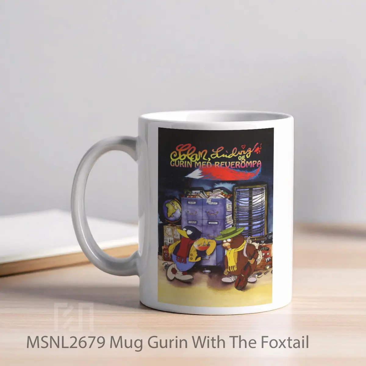 Mug Gurin With The Foxtail Gelas Keramik Tema Film MSNL2679 - Tampak Kiri