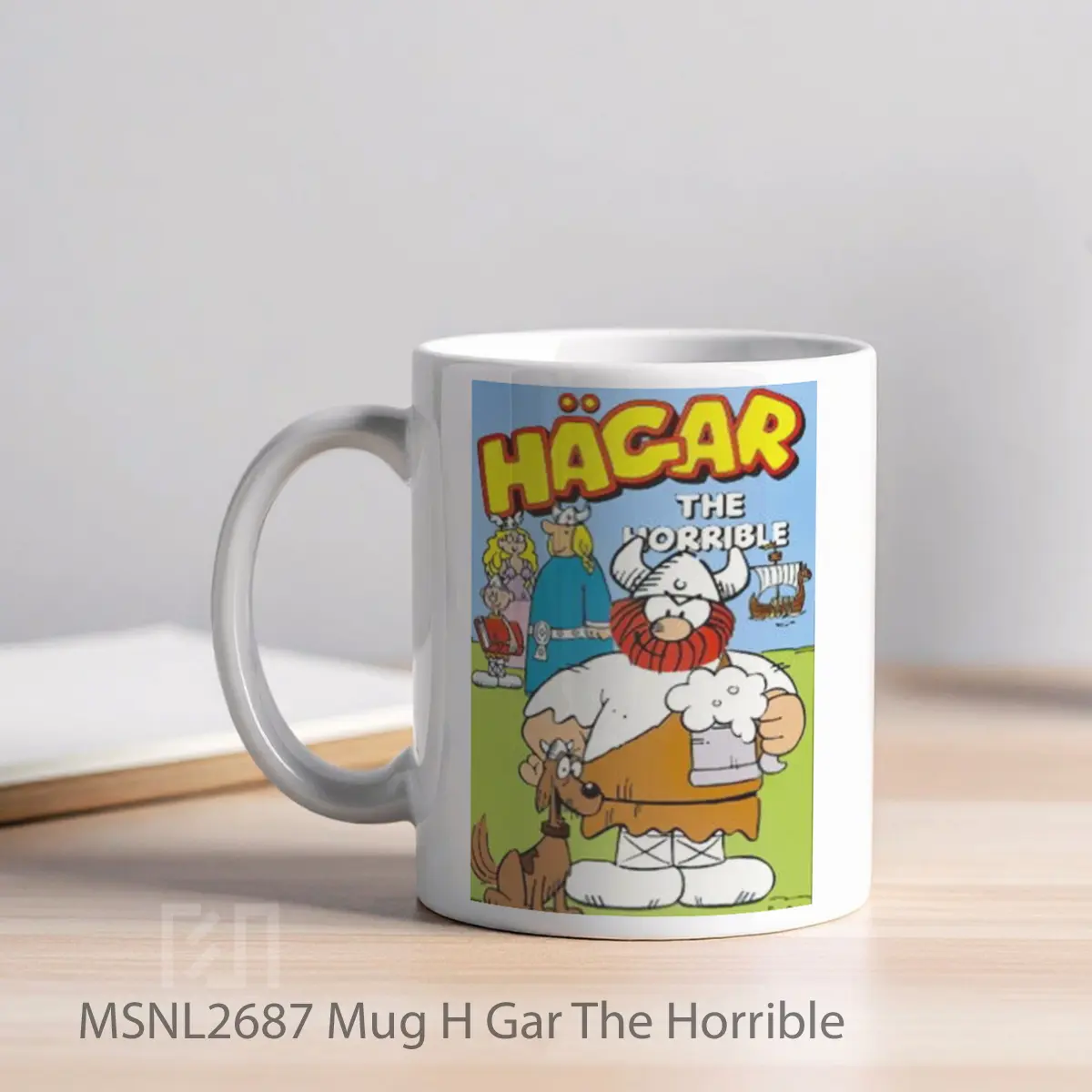 Mug H Gar The Horrible Gelas Keramik Tema Film MSNL2687 - Tampak Kiri