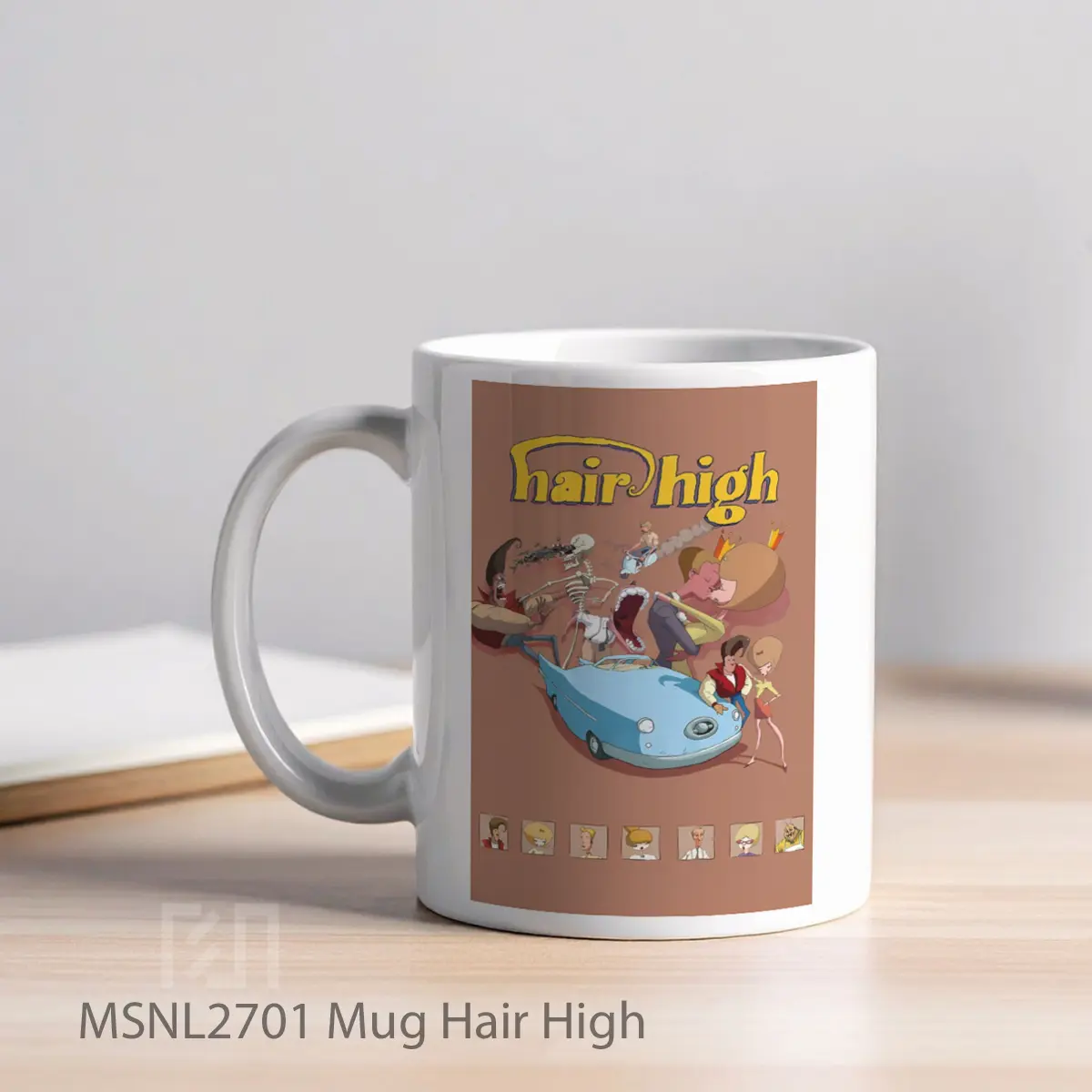 Mug Hair High Gelas Keramik Tema Film MSNL2701 - Tampak Kiri