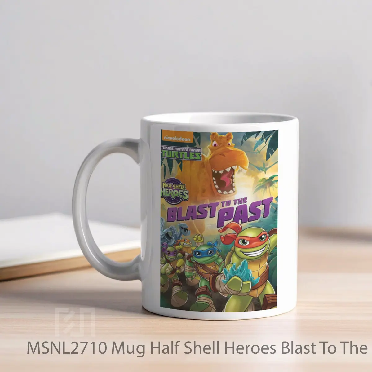 Mug Half Shell Heroes Blast To The Past Gelas Keramik Tema Film MSNL2710 - Tampak Kiri