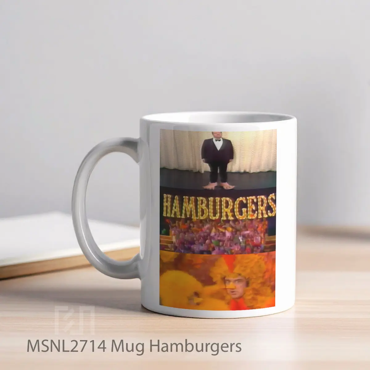 Mug Hamburgers Gelas Keramik Tema Film MSNL2714 - Tampak Kiri