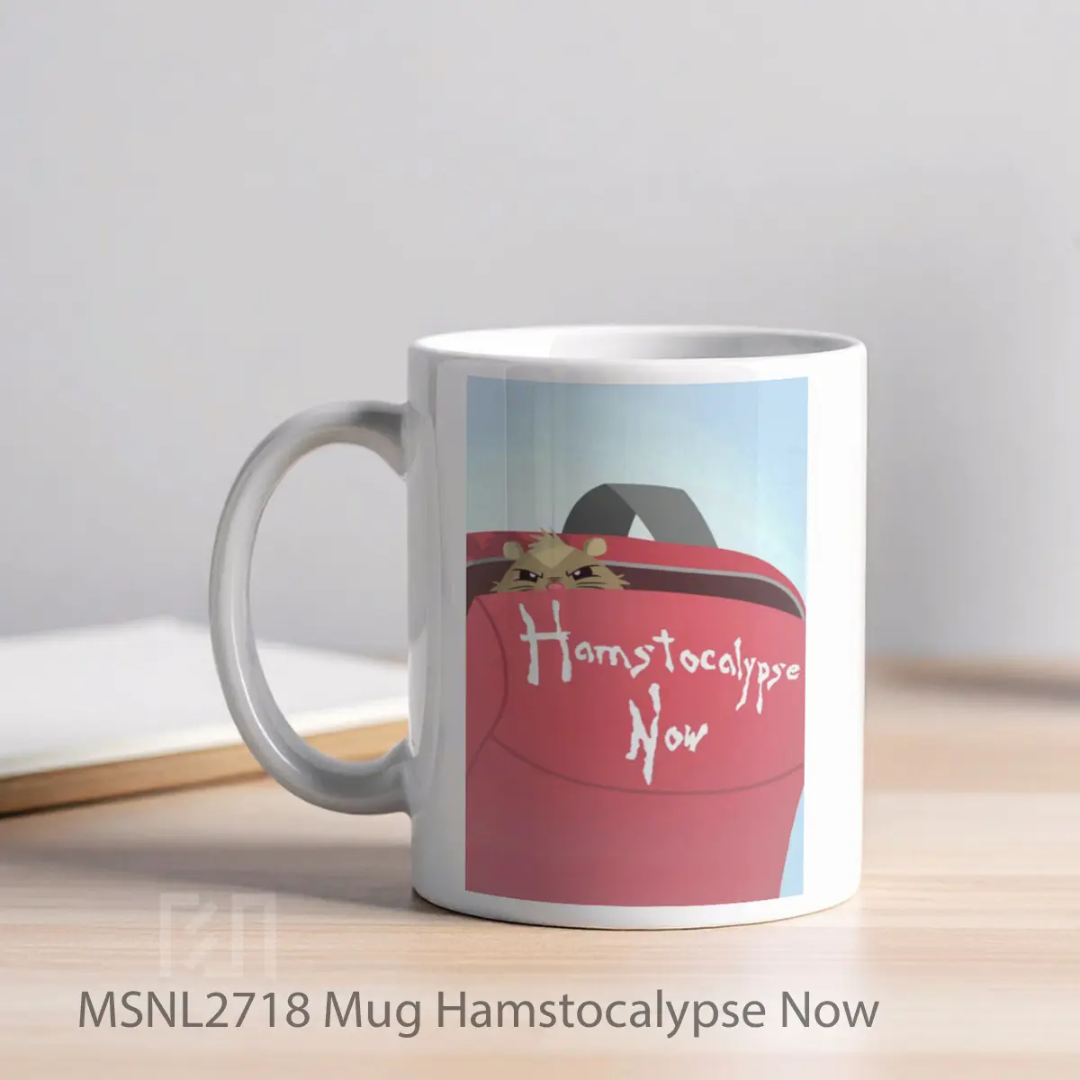 Mug Hamstocalypse Now Gelas Keramik Tema Film MSNL2718 - Tampak Kiri