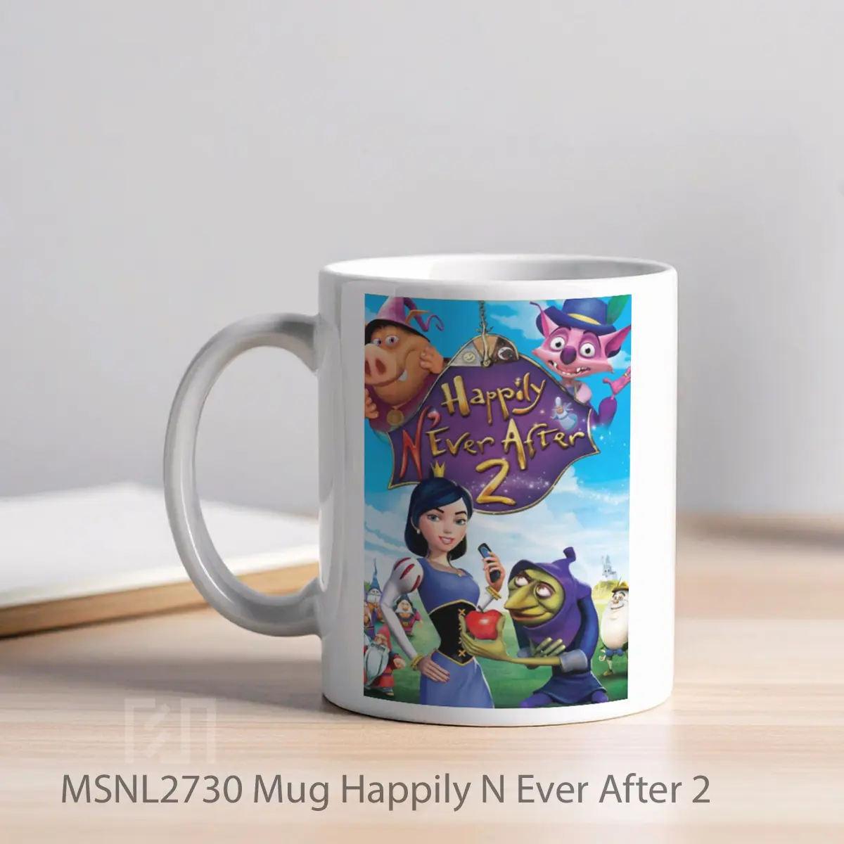 Mug Happily N Ever After 2 Gelas Keramik Tema Film MSNL2730 - Tampak Kiri