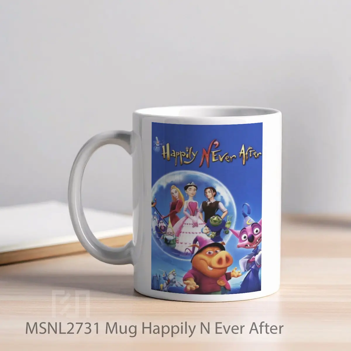 Mug Happily N Ever After Gelas Keramik Tema Film MSNL2731 - Tampak Kiri