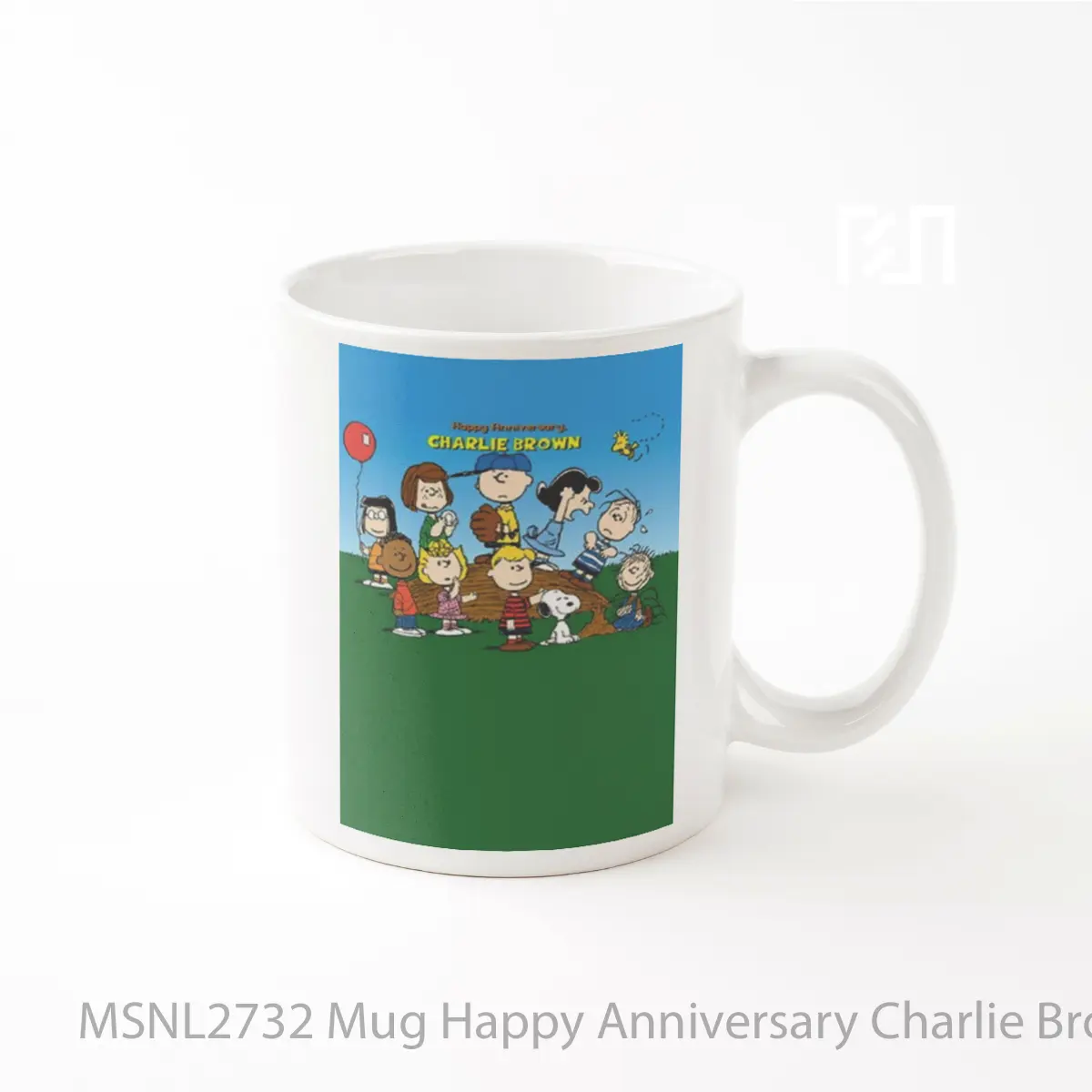Mug Happy Anniversary Charlie Brown Gelas Keramik Tema Film MSNL2732