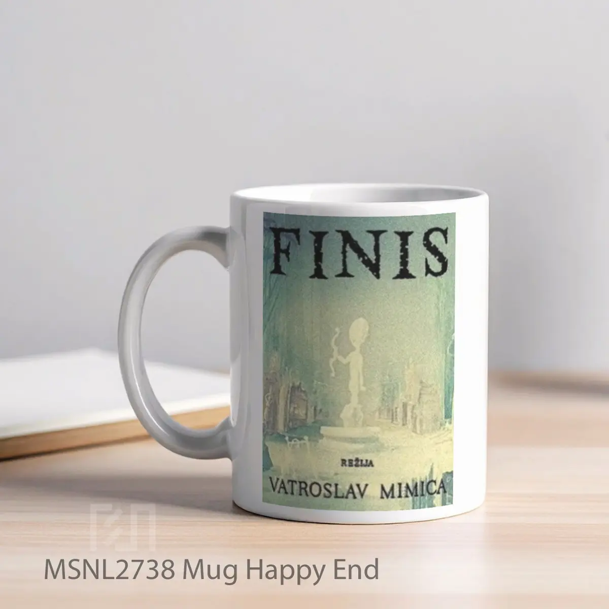 Mug Happy End Gelas Keramik Tema Film MSNL2738 - Tampak Kiri