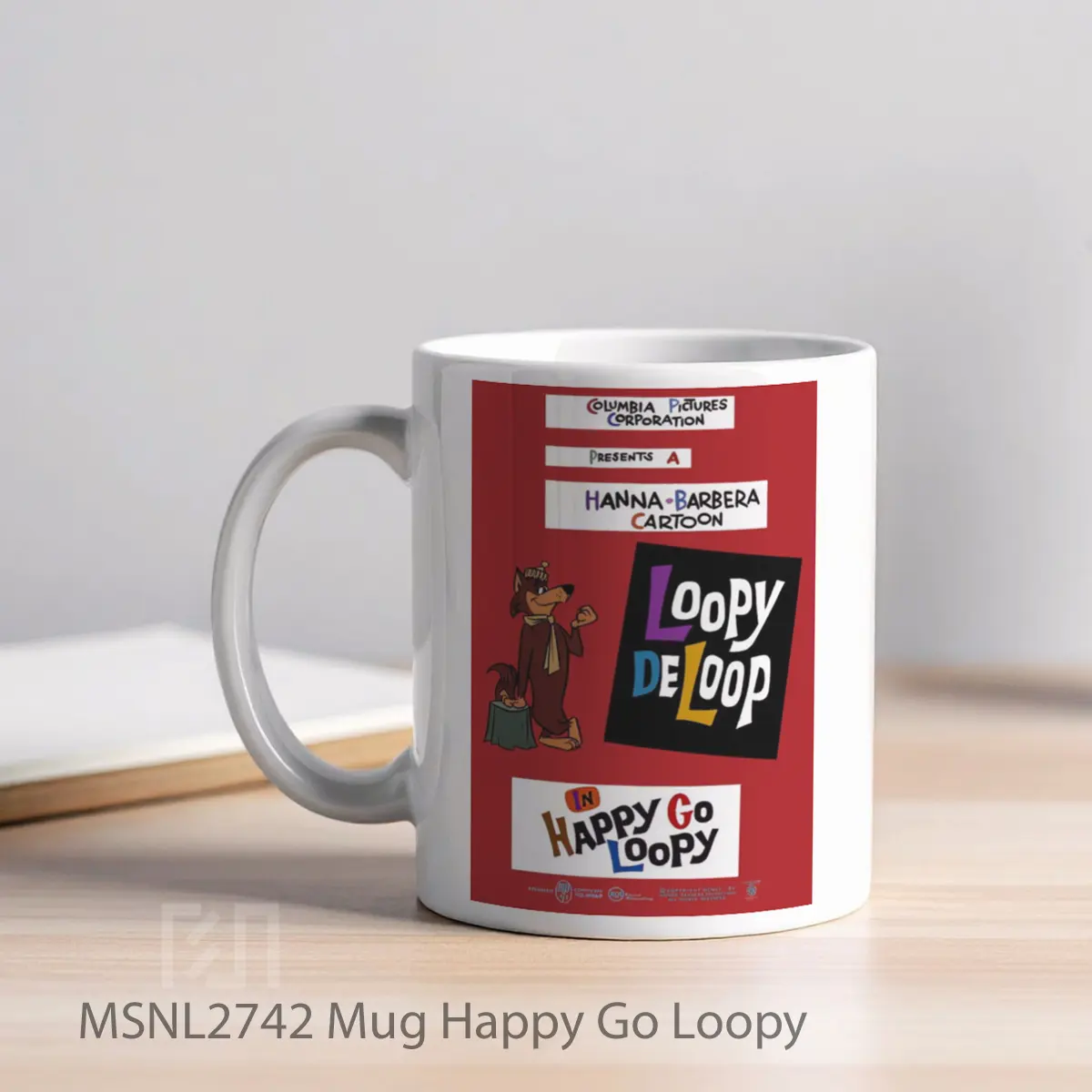 Mug Happy Go Loopy Gelas Keramik Tema Film MSNL2742 - Tampak Kiri