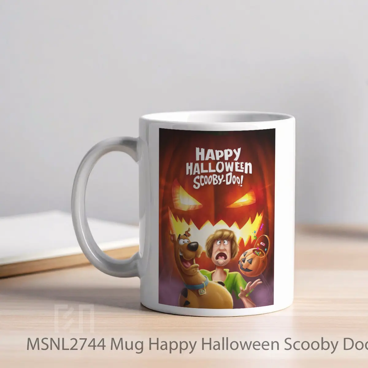Mug Happy Halloween Scooby Doo Gelas Keramik Tema Film MSNL2744 - Tampak Kiri