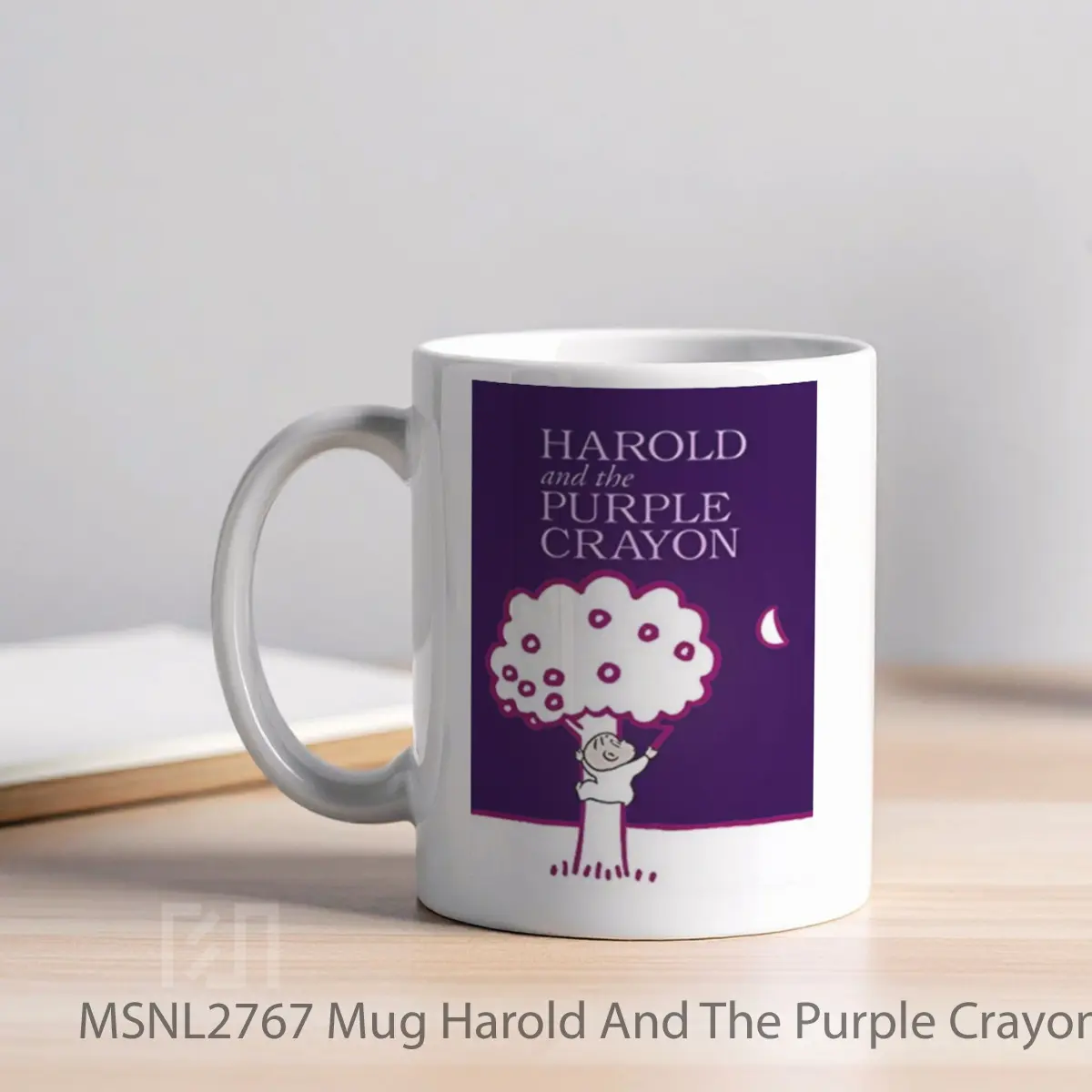 Mug Harold And The Purple Crayon Gelas Keramik Tema Film MSNL2767 - Tampak Kiri