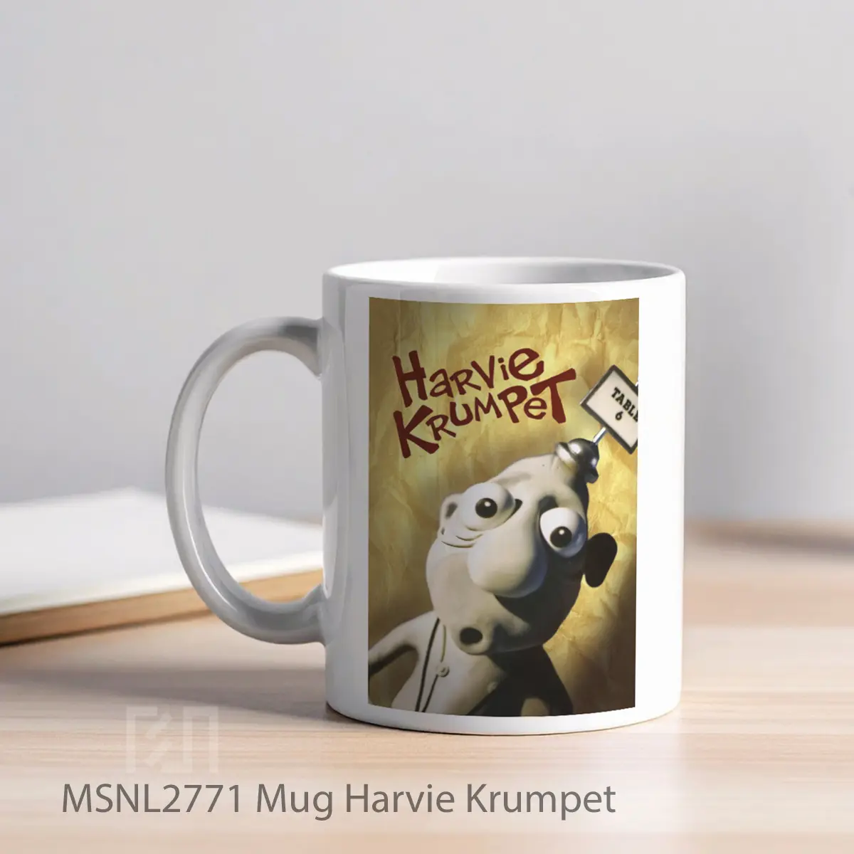 Mug Harvie Krumpet Gelas Keramik Tema Film MSNL2771 - Tampak Kiri