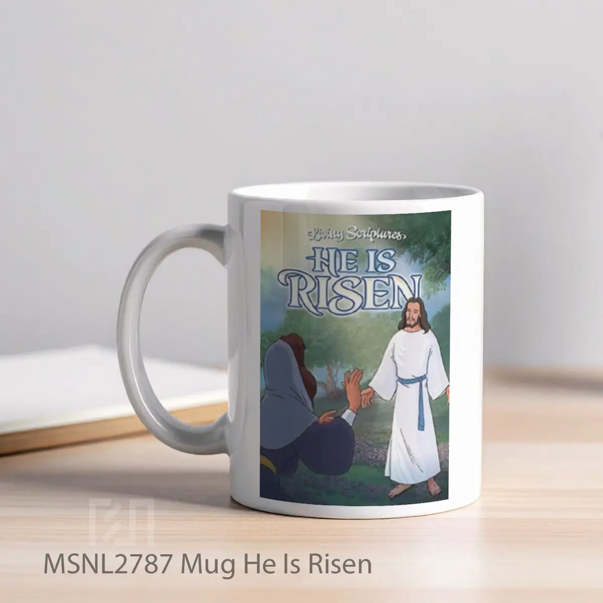 Mug He Is Risen Gelas Keramik Tema Film MSNL2787 - Tampak Kiri