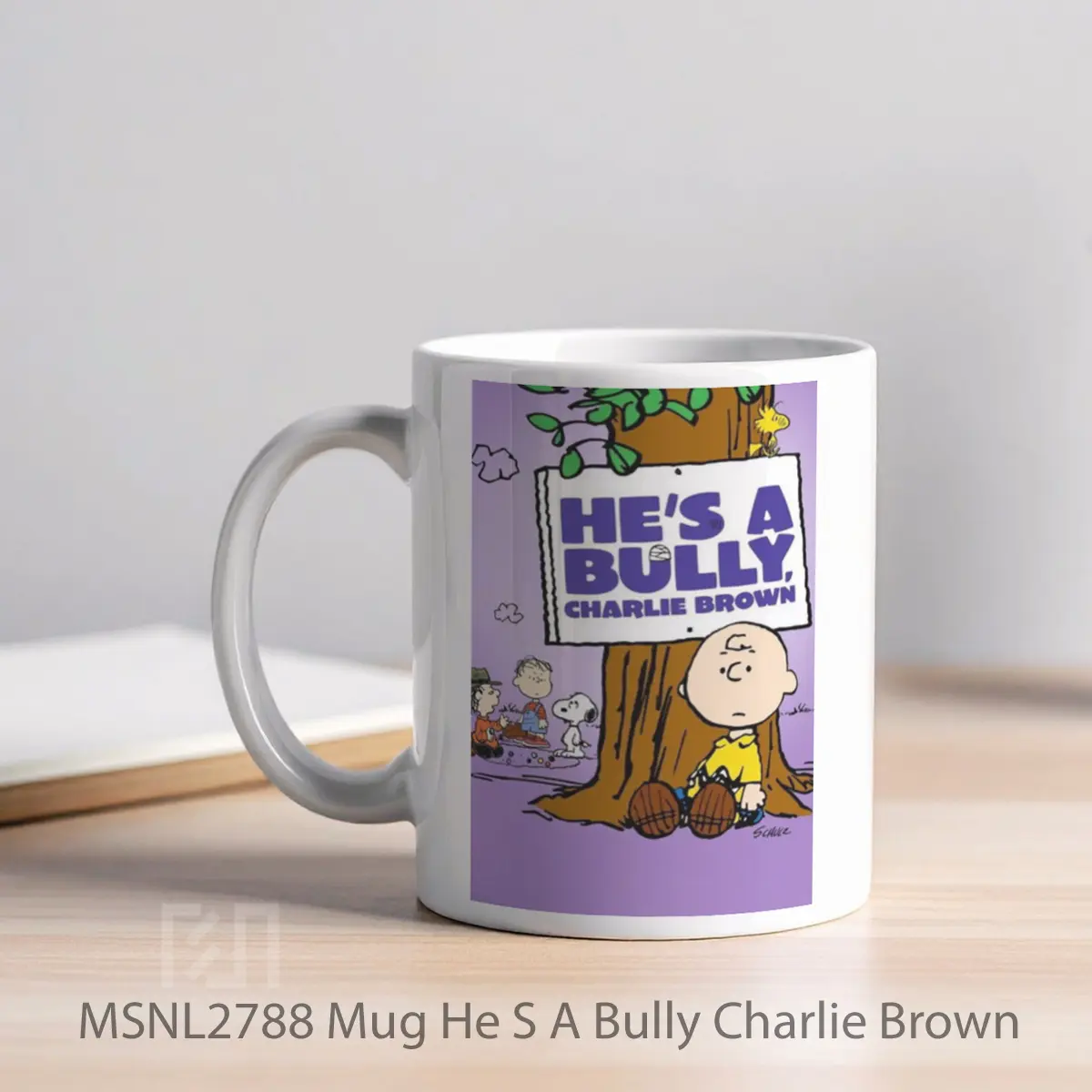 Mug He S A Bully Charlie Brown Gelas Keramik Tema Film MSNL2788 - Tampak Kiri