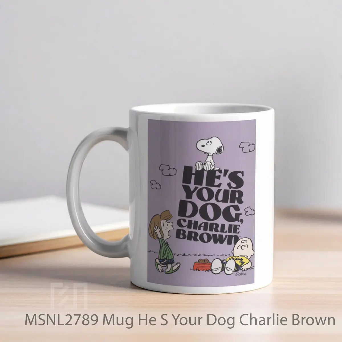 Mug He S Your Dog Charlie Brown Gelas Keramik Tema Film MSNL2789 - Tampak Kiri