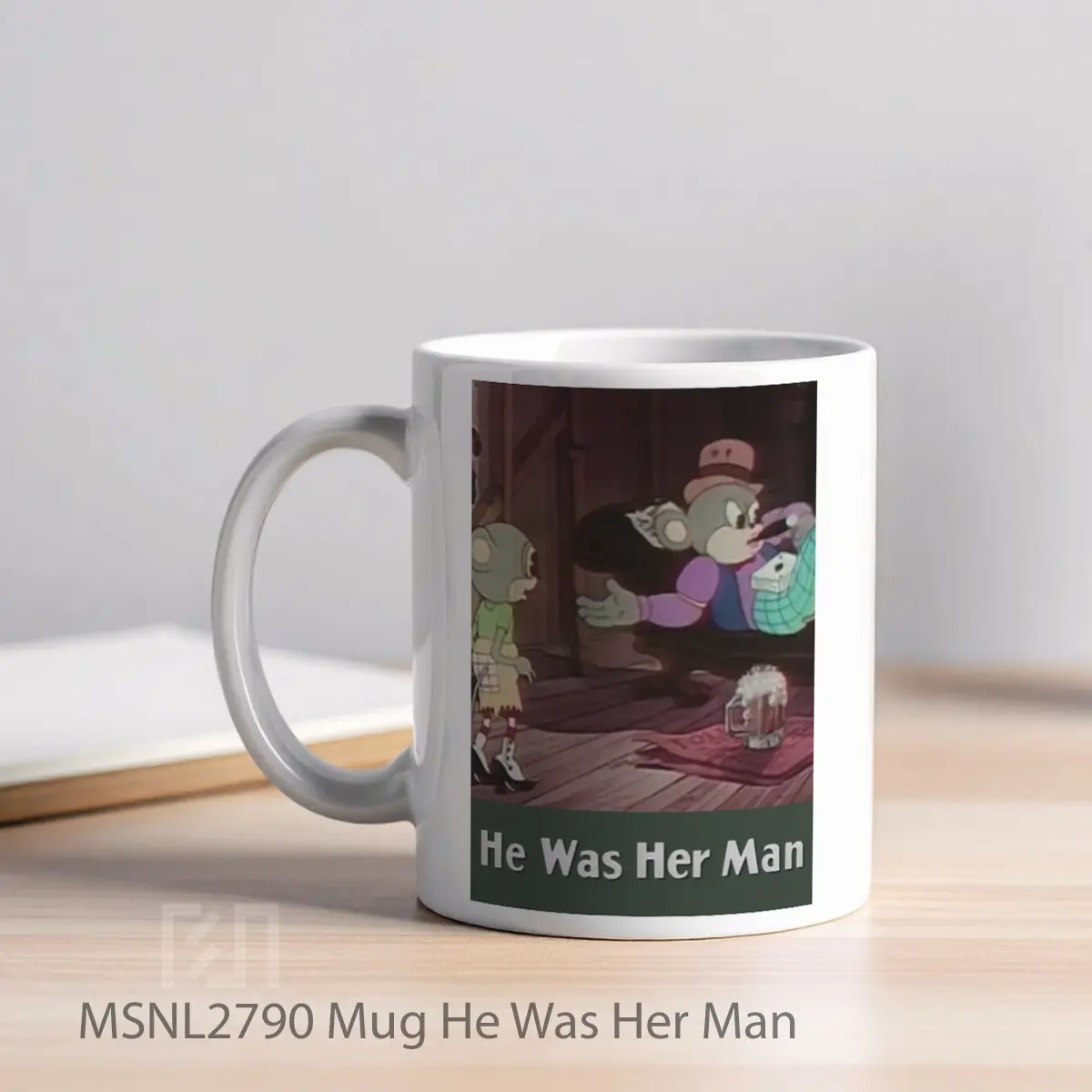 Mug He Was Her Man Gelas Keramik Tema Film MSNL2790 - Tampak Kiri