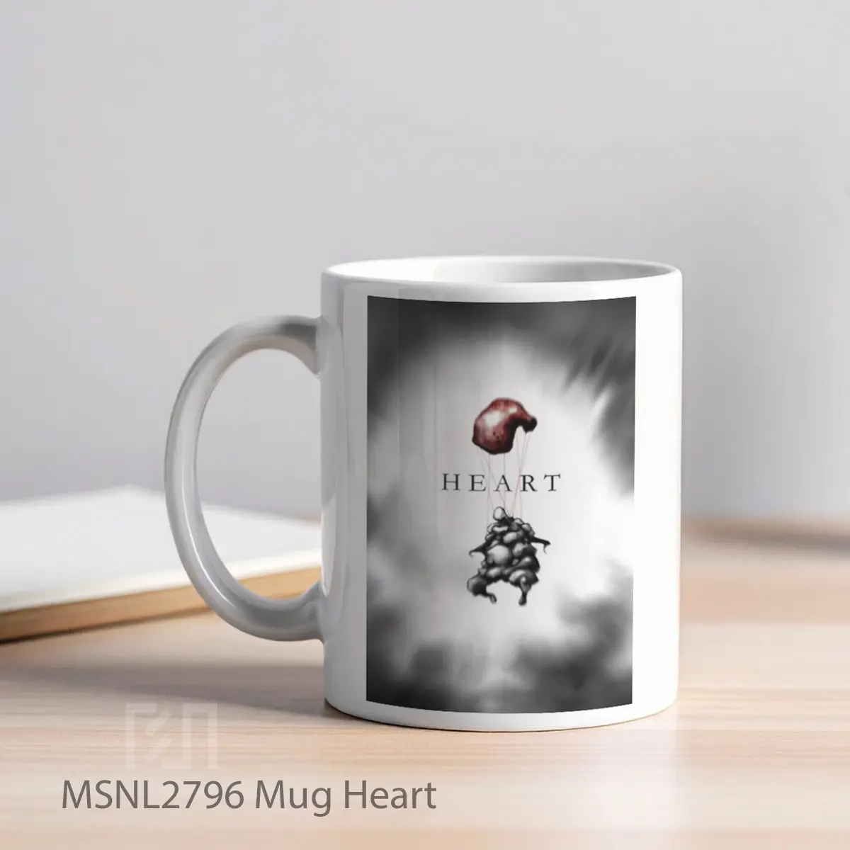 Mug Heart Gelas Keramik Tema Film MSNL2796 - Tampak Kiri