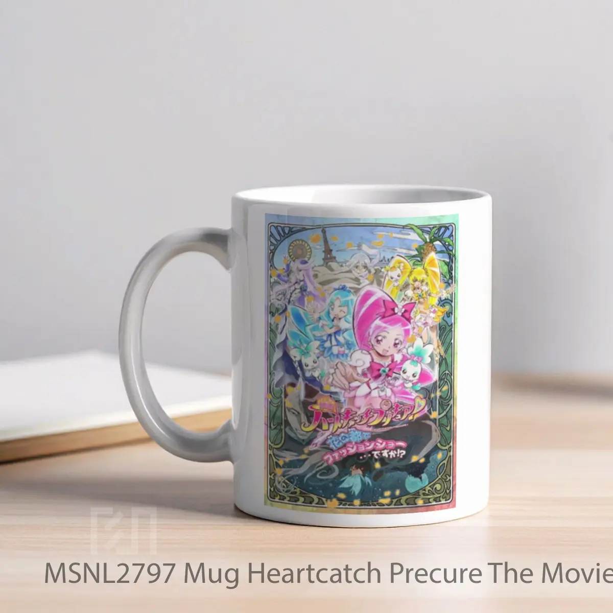 Mug Heartcatch Precure The Movie Fashion Show In The City Of Flowers Gelas Keramik Tema Film MSNL2797 - Tampak Kiri