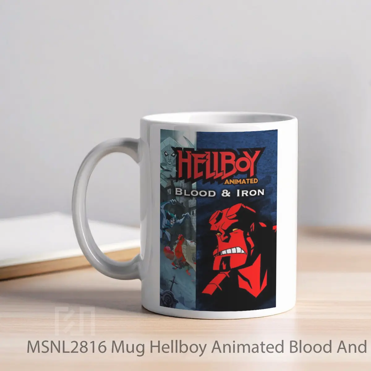 Mug Hellboy Animated Blood And Iron Gelas Keramik Tema Film MSNL2816 - Tampak Kiri