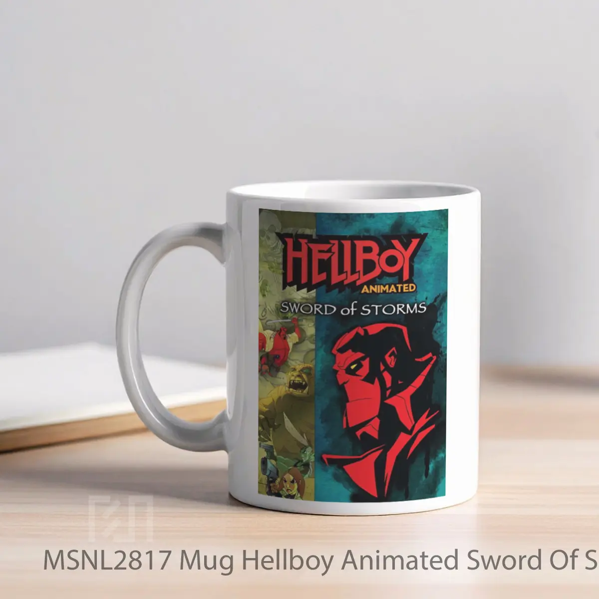 Mug Hellboy Animated Sword Of Storms Gelas Keramik Tema Film MSNL2817 - Tampak Kiri