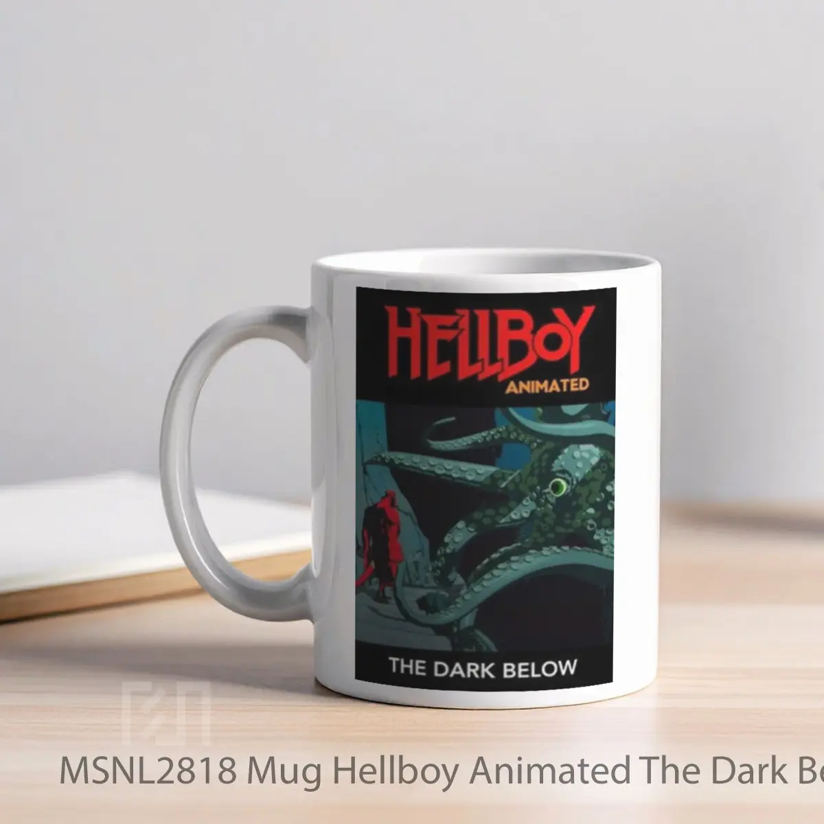 Mug Hellboy Animated The Dark Below Gelas Keramik Tema Film MSNL2818 - Tampak Kiri
