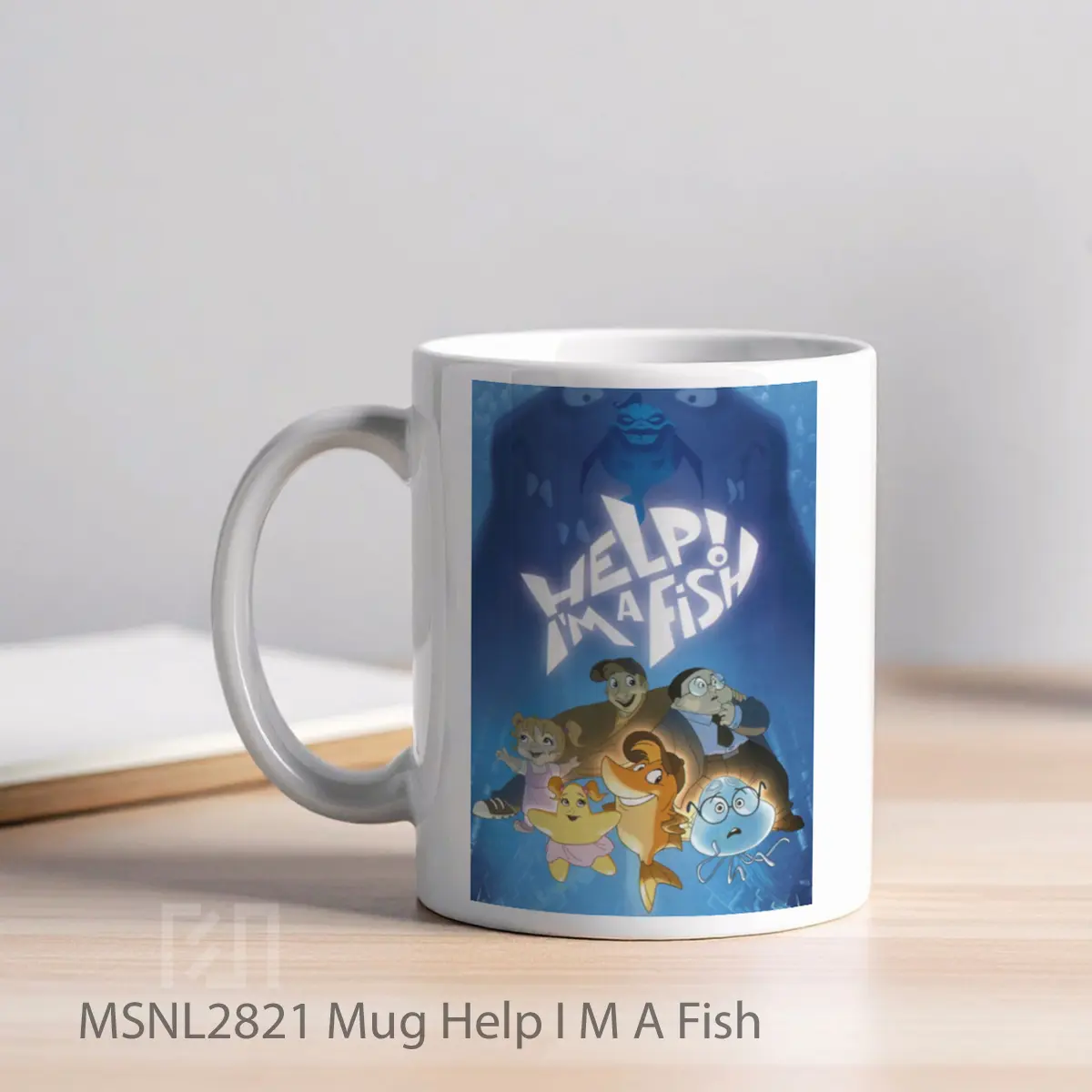 Mug Help I M A Fish Gelas Keramik Tema Film MSNL2821 - Tampak Kiri