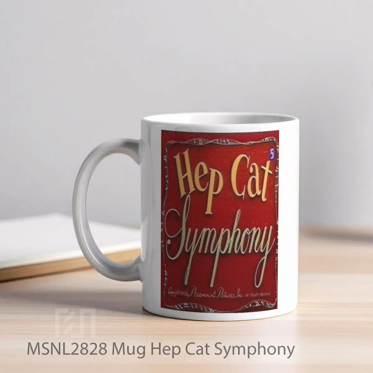 Mug Hep Cat Symphony Gelas Keramik Tema Film MSNL2828 - Tampak Kiri
