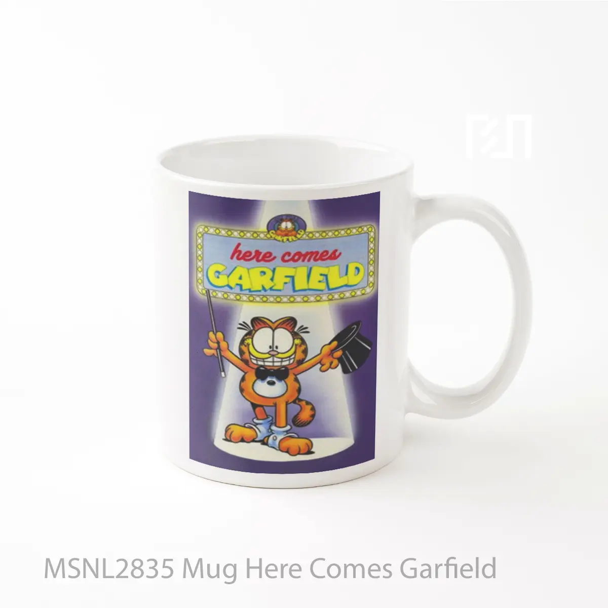 Mug Here Comes Garfield Gelas Keramik Tema Film MSNL2835